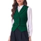 thumbnail image 4 of Chaleco de traje de mujer INSPIRE CHIC, de doble botonadura, con solapa, elegante, talla XL, verde oscuro, 4 of 6