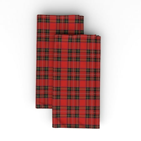 

Linen Cotton Canvas Dinner Napkins (Set of 2) - Royal Tartan Punk Plaid Red Preppy Christmas Print Cloth Dinner Napkins by Spoonflower