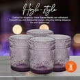 thumbnail image 4 of Tuscan Rocks Glass Set - Purple, Dishwasher Safe, Chic Vintage Style - 8 oz - Ideal for Gin, Mixed Cocktails, Bourbon, Margaritas, Soft Drinks, Beer, Water - Mexican Style Glasses - Set of 4, 4 of 14