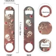 thumbnail image 2 of Skull Flat Bottle Opener Blade Beer Opener Heavy Duty Metal Stainless Steel Opener Art Printed for Professional Bar Pub Bartender Home Kitchen Camping Parties 1.6x7.1 Inch-Skull & Rose, 2 of 6
