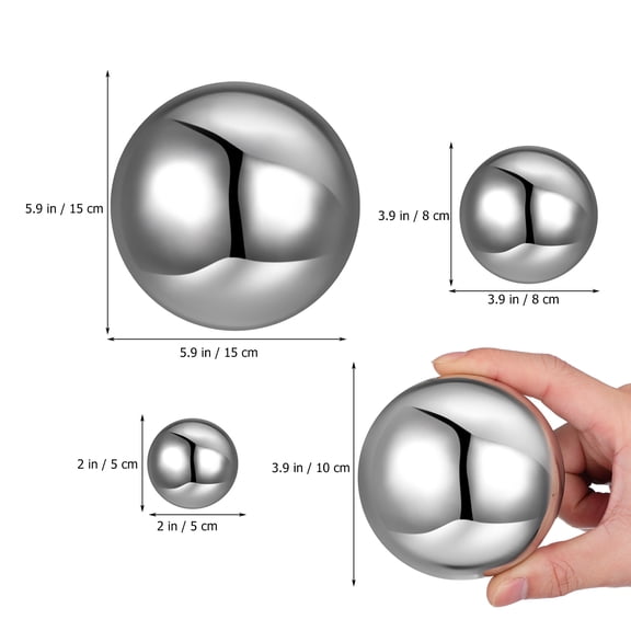 CIMAXIC 6 Pcs Garden Sphere Ornaments Outdoor Stainless Steel Decor