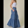 thumbnail image 4 of Faldas Largas de Mezclilla de Cintura Alta con Botones y para Mujer Azul XL, 4 of 10