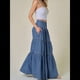 thumbnail image 4 of Faldas Largas de Mezclilla de Cintura Alta con Botones y para Mujer Azul M, 4 of 10