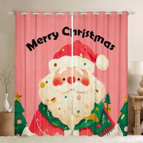 Manfei Cartoon Santa Claus Black Out Curtains for Kids, Happy New Year Curtains Pack of 2 (42x63 Each), Fairy Tale Christmas Theme Bedroom Curtains, Curtains and Drapes Decor