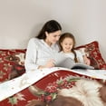 thumbnail image 5 of jejeloiu Cute Highland Cow Queen Comforter Set,Rustic Christmas Flowers Bedding Sets,Red Brown Bedding Comforter Set For Boys Girls,Ultra Soft Home Decor Reversible,3-Piece, 5 of 8