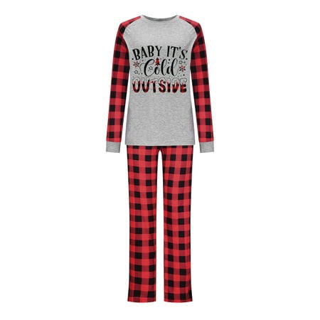 

Pajamas for Women KKCXFJX Parent-child Attire Christmas Suits Patchwork Plaid Printed Homewear Round Neck Long Sleeve Pajamas Two-piece Mom Sets