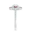 thumbnail image 3 of Rosec Jewels Lab Grown Diamond Halo Engagement Ring with Real Ruby - Statement Ring - EF-VS Quality, 18K White Gold, US 4.50, 3 of 8