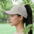 thumbnail image 4 of YiJuHui Half-Top Ponytail Baseball Cap for Women, Sun Protection UPF 50+ Hollow Out Visor Hat, Adjustable Breathable Mesh Sun Hat for Running, Hiking, Outdoor Sports, 4 of 5