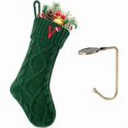 thumbnail image 1 of wonima44 Christmas Stockings with Initials, Letter V Embroidered Xmas Stockings, 18" Large Monogram Knitted Xmas Stocking, Christmas Party Fireplace Family Hanging Stocking Decorations(1 Pack, Green), 1 of 1