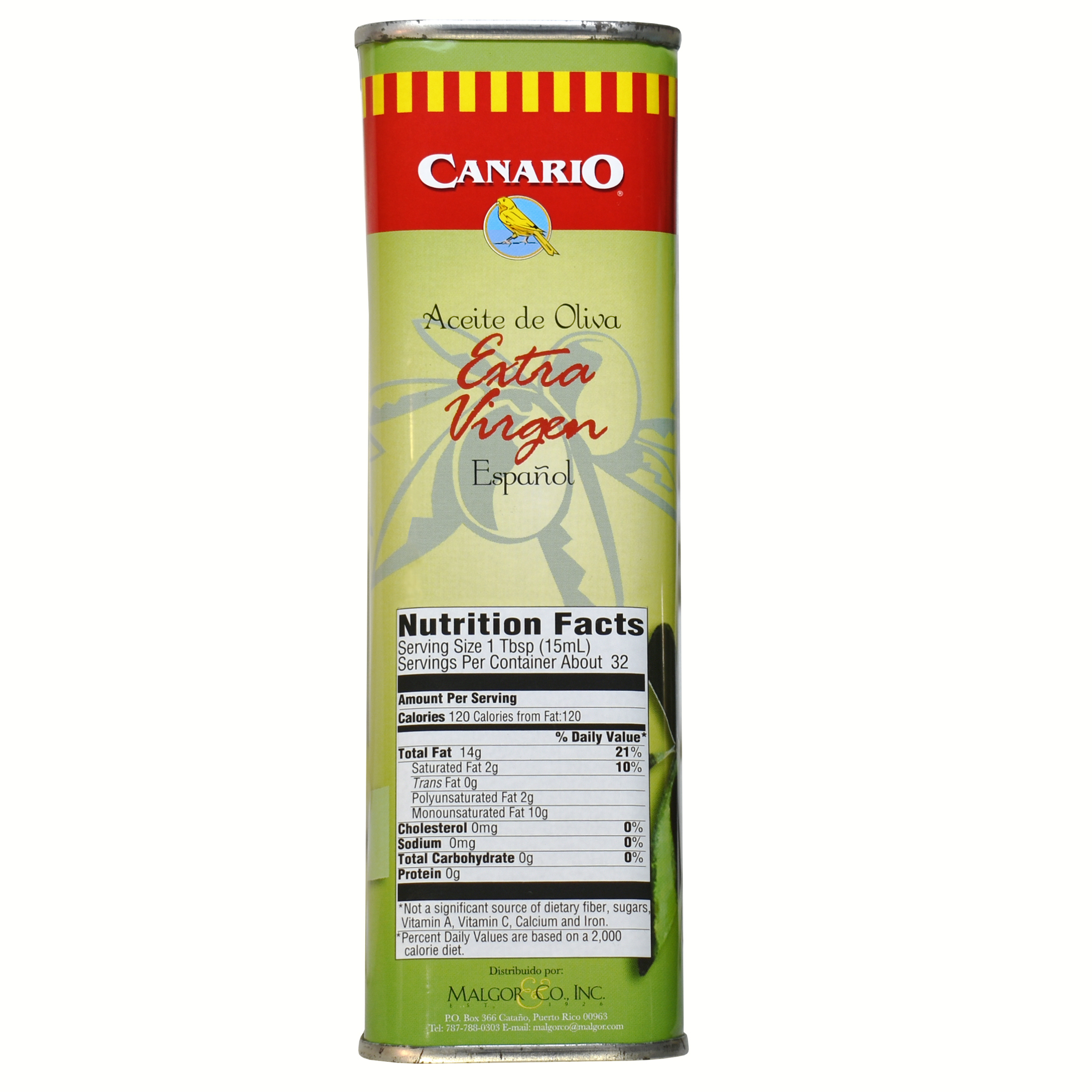 Canario Spanish Extra Virgin Olive Oil – First Cold Pressed – 16 oz. (473 ml)