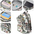 thumbnail image 3 of Dinosaur and Text White Pattern Backpack for School, Cute School Bag with Adjustable Shoulder Straps and Padded Back, 16.9"x12.6"x5.9", 3 of 4