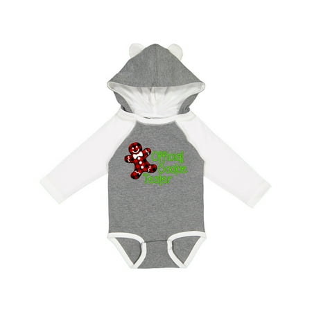 

Inktastic Official Cookie Tester Red Plaid Gingerbread Man with Bow Ti Gift Baby Boy or Baby Girl Long Sleeve Bodysuit