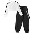thumbnail image 4 of Alvivi Kids Girls 2 Piece Hip Hop Dance Costume Shirt Cargo Pants Jazz Street Dance Outfits Ivory 6, 4 of 5