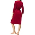 thumbnail image 3 of INSPIRE CHIC Pyjama Femme Col en V avec Ceinture Nouée Manches Longues Chemise de Nuit Douce Robe de Détente Midi m Rouge, 3 of 6