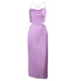 thumbnail image 6 of Women's Satin Sleeveless Spaghetti Strap Mini Dress Sexy Cutout Backless Cowl Neck Cocktail Party Cami Midi Dresses, 6 of 9