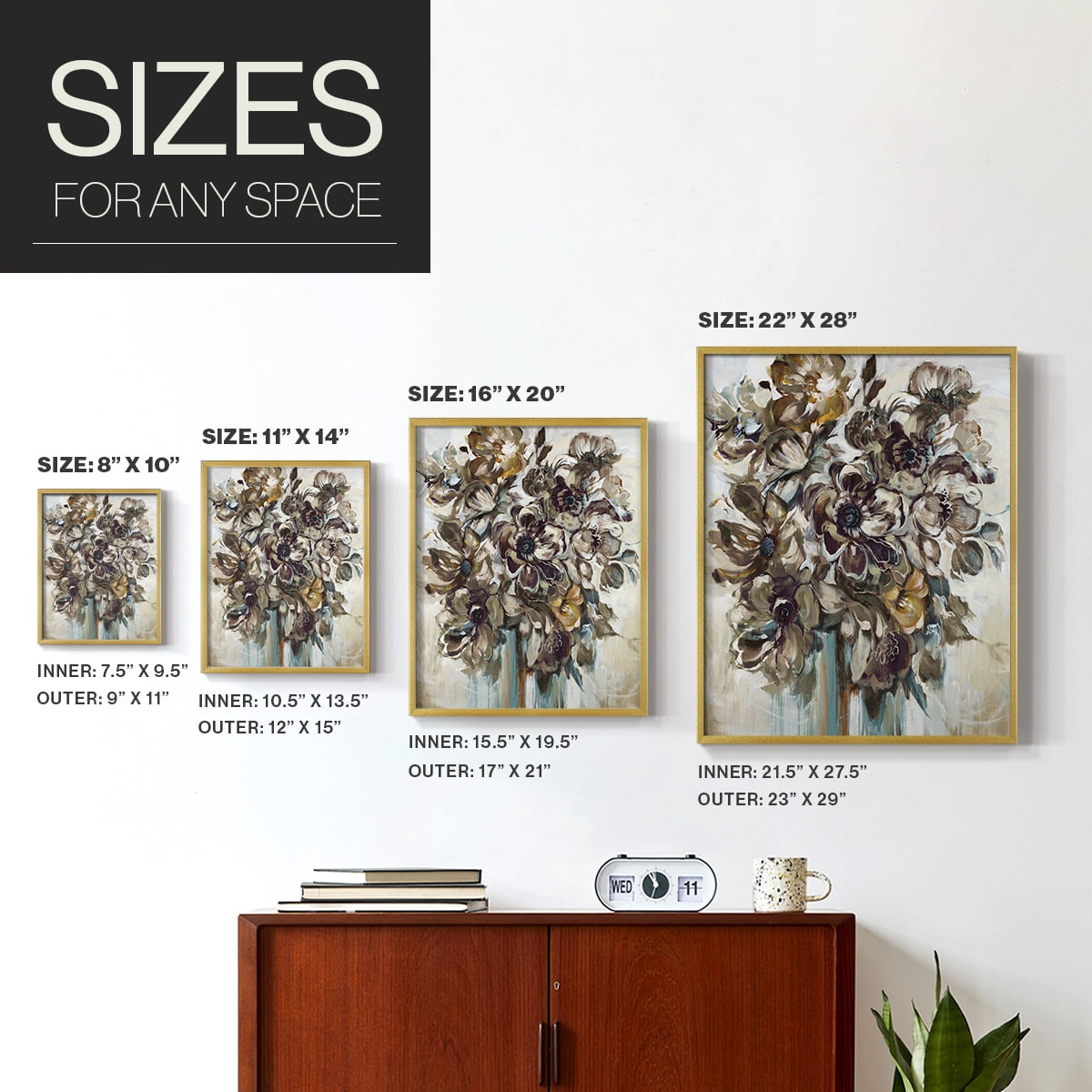 Wild At Heart VI Framed Print in Gold Solid Wood 16 x 20 Framed Print