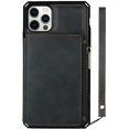 thumbnail image 6 of Wallet Case with Card Holder for iPhone 12 Pro Max,RFID Blocking Luxury PU Leather Kickstand Card Slots,Magnetic Clasp and Wrist Strap Zipper Pocket Flip Case for iPhone 12 Pro Max 6.7",Black, 6 of 7