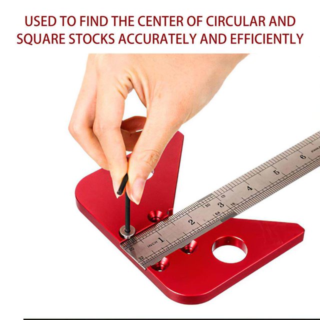 Center Scribe High Precision Square Center Scribe Measuring Tool Aluminum Alloy Center Finder Line Gauge Replaceable Ruler for Indoor Outdoor
