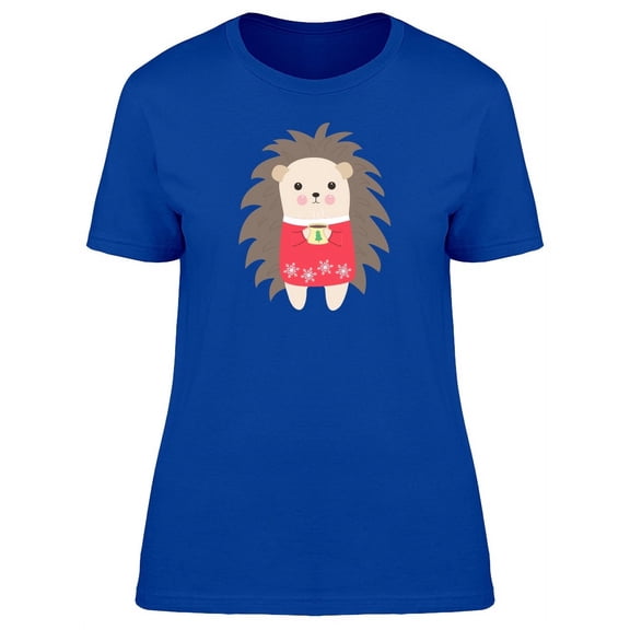 Merry Christmas Sweater Hedgehog T-Shirt Women -Image by Shutterstock, Female Large