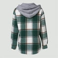 thumbnail image 3 of Girls Fall Coat Plaid Shirts For Girls Girls Flannel Plaid Button Down Top with Pockets Long Sleeve Hooded Jackets Length Below Hip Circumference, 3 of 5