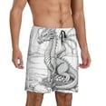 thumbnail image 2 of Fuzoiu Dragon Nest Sketch Print Pajama Shorts for Men, Men's Pajama Bottoms,Mens Lounge Sleepwear,Pajama Pants with Pocket-XX-Large, 2 of 6