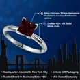 thumbnail image 2 of Gem Stone King 14K White Gold Red Garnet Solitaire Engagement Ring for Women | 1.10 Cttw | Princess 6MM | Gemstone January Birthstone | Size 8, 2 of 6