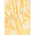 thumbnail image 6 of FEORJGP Kids Little Girl One-piece Shorts Jumpsuits 6M 12M 18M 2T 3T 4T Toddler Baby Sleeveless Overalls Casual Daisy 3D Bow Round Neck Ribbed Rompersn Cute Summer Clothes for Daily Vacation, 6 of 6