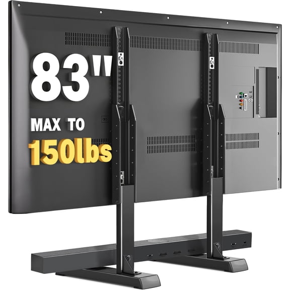 Universal Table Top TV Stand Mount for 27 30 32 37 40 43 47 50 55 60 65 Inch LCD LED Flat/Curved Screen TVs, Height Adjustable TV Legs, Strong TV Base Holds up to 88 lbs, Max VESA 800x500mm
