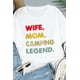 thumbnail image 3 of ABPHQTO Camiseta blanca de manga corta WIFE MOM CAMPING LEGEND para mujer, 3 of 5