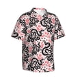 thumbnail image 3 of Xecao Black Snake print Hawaiian shirt - a stylish short-sleeve button-down for men, perfect for casual beach and tropical outings., 3 of 9