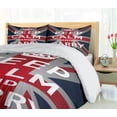 thumbnail image 5 of Ambesonne Union Jack Duvet Cover Set, Words Crown UK Flag, 2-Calking, Navy Blue Red White, 5 of 7
