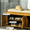 thumbnail image 2 of Bamboo Shoe Bench with Storage in Brown for Hallway Entryway Provides Comfortable Seating and Ample Shoe Space, 2 of 6