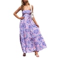 thumbnail image 1 of Qiylii Women Summer Beachwear Dress, Strapless Pleated Elastic Chest Floral Cake Dresses for Female, 1 of 9