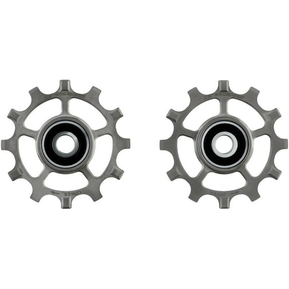 CeramicSpeed Pulley Wheels for SRAM AXS Road 12-Speed - 12 Tooth, Coated Races, Titanium, Raw
