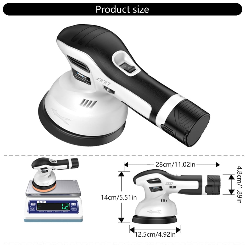 Cordless Car Buffer Polisher Lithium Rechargeable Battery Brushless Polisher with 6 Variable Speed Portable Polisher