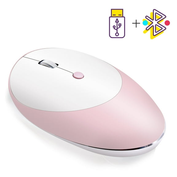 T36 Wireless Three-mode Bluetooth 5.0/3.0 Mouse 2.4G Wireless Mouse Silent Design Suitable For Office Pink