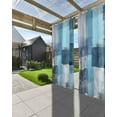 thumbnail image 3 of nqOlkjepod Outdoor Curtains for Patio Waterproof, Turquoise Grey Outdoor Privacy Panels Grommet, Modern Oil Painting Abstract Art Blackout Outside Curtains for Porch/Cabana/Pergola 54"x108", 1 Panel, 3 of 8