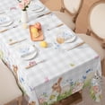 thumbnail image 3 of Spring Easter Tablecloth Rectangle - Bunny & Eggs Buffalo Plaid Flower Table Cloths, Stain Resistant Wrinkle Free Table Covers for Dinner/Party/Picnic/Outdoor, Grey Checkered 60 x 102 Inch, 3 of 6