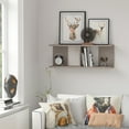 thumbnail image 2 of Ada Home Decor Furniture 32.28" 2 Tier Light Mocha Warwick Modern Wall Shelf, 2 of 3