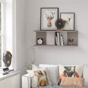 Ada Home Decor Furniture 32.28 2 Tier Light Mocha Warwick Modern Wall Shelf