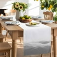 thumbnail image 3 of Burlap Table Runner 70 Inches Long, Abstract Minimalist Gray Ombre Non-Slip Kitchen Table Runners for Dining Room Everyday Use Party Table Decorations Modern Geometric Wave Stripe, 3 of 9