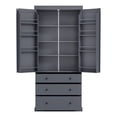 thumbnail image 3 of M optimized 77" Tall Freestanding Kitchen Pantry Large Storage Cabinet with 3 Drawers, 3 Adjustable Shelves, 8 Door Shelves for Kitchen, Dining Room, Living Room Bedroom Storage, 3 of 9