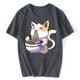 thumbnail image 5 of Camisetas divertidas con texto "Me encanta el queso" y corazón, estilo veraniego, para hombre, ropa urbana con gráficos, manga corta, regalos de cumpleaños, estilo Harajuku., 5 of 7