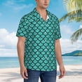 thumbnail image 5 of Haiem Aquamarine Glitter Printed Hawaiian Shirt for Men - Men’s Casual Beach Summer Shirts - Stretch Fabric with Modern Fit-3X-Large, 5 of 9