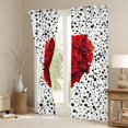 thumbnail image 4 of Homewish Romantic Love Heart Black Out Curtains, Red Rose Floral Curtains Pack of 2 (42x63 Each), Fashion Polkadots Abstract Bedroom Curtains, Curtains and Drapes Bedroom Decor, 4 of 7