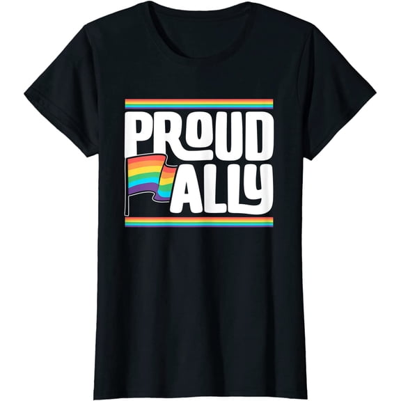 Proud Ally Rainbow Lgbtq Gay Pride T-Shirt