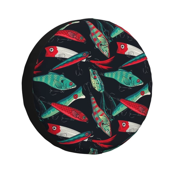 Vsdgher Fishing Lure for Spare Tire Cover, Tire Wheel Protector Wheel Cover Fit for Truck,Trailer,RV,SUV,Camper and Most Vehicle-14 inch