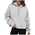 thumbnail image 1 of WEAIXIMIUNG Sweat à Capuche Zippé pour Femmes Grande Taille Mode Décontractée à Manches Longues Couleur Unie, 1 of 4