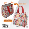 thumbnail image 3 of Pioneer Flower Floral Print Pattern Insulated Lunch Bag for Women & Adults,Large Portable Soft Cooler Lunch Bag,Thermal Food Storage Tote with Pearl Cotton,8.66L,8.75x5.75x9.5 Inch, 3 of 6