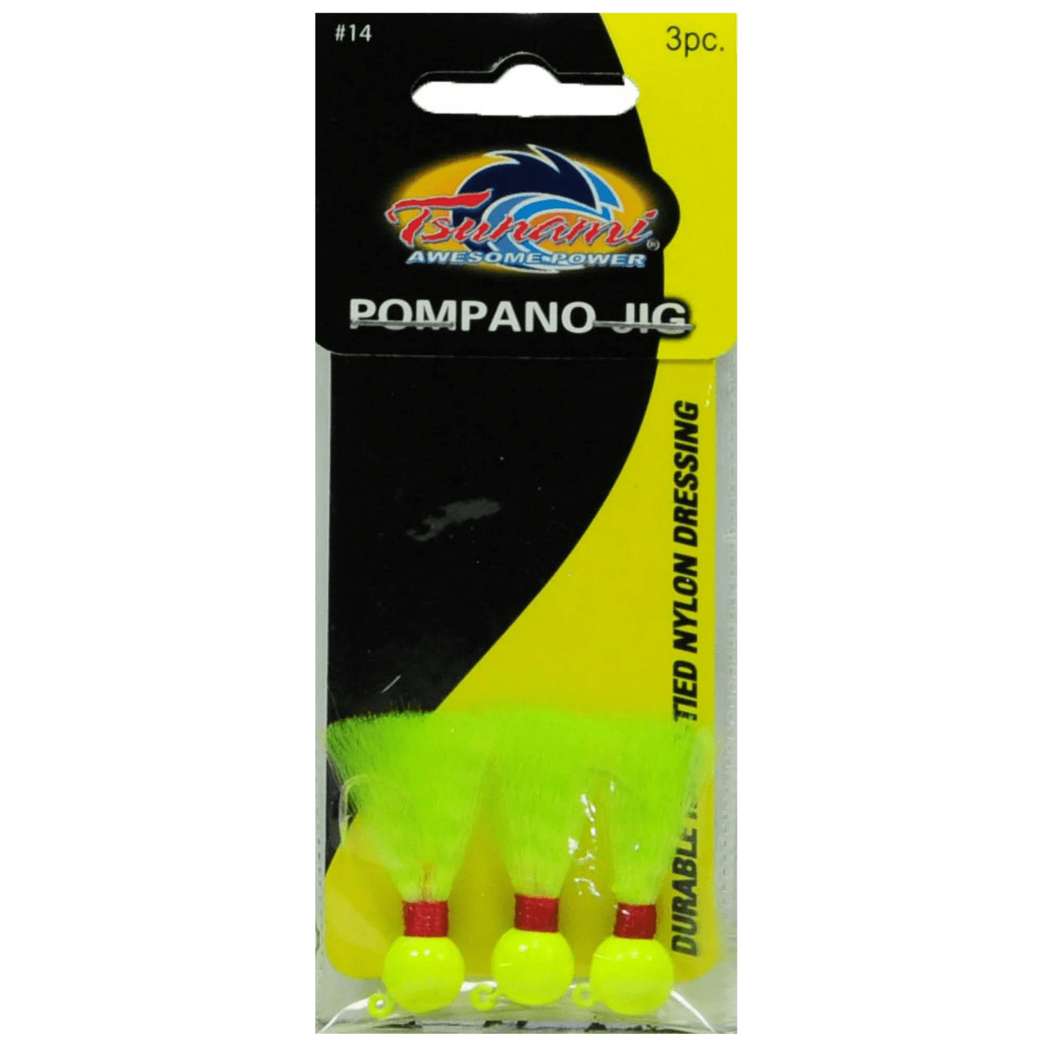 (2 pack) Tsunami Pompano Bucktail Jig Fishing Lure 1/4 oz. – Chartreuse